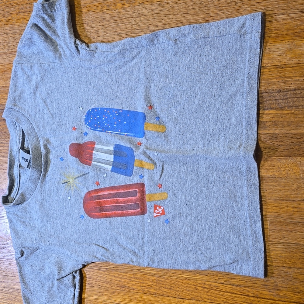 Gildan Kids 4T‎ Gray Tractor Supply Popsicle Short Sleeve Crew Neck Cotton Shirt